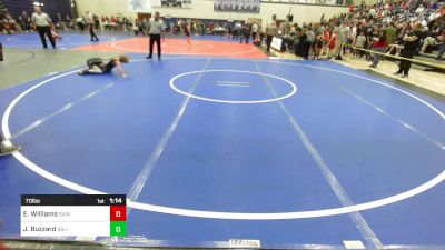 70 lbs Round Of 16 - Emmitt Williams, Saints Wrestling Club vs Jaxxson Buzzard, Salina Wrestling Club