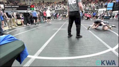 98 lbs Rr Rnd 3 - Bristol Walters, Elgin Wrestling vs Julianna Poff, Harrah Little League Wrestling