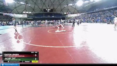 157 lbs Quarterfinal - Jacoby Tait, Cashmere Wrestling Club vs Easton Jensen, Omak Wrecking Crew Wrestling