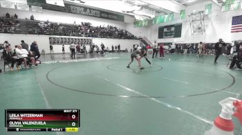 110 lbs Quarterfinal - Olivia Valenzuela, Esperanza vs Leila Witzerman, Peninsula