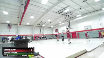 126 lbs Quarterfinal - Carson Burns, Evansville Mater Dei vs Cooper Mulzer, Castle