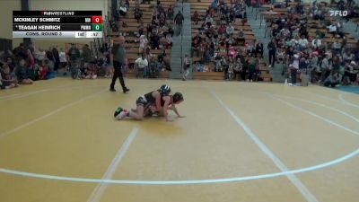 80 lbs Cons. Round 3 - Teagan Heinrich, American Outlaws Wrestling vs McKinley Schmitz, Monticello Warriors