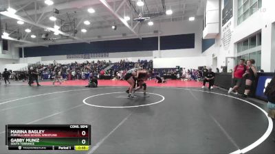 170 lbs Cons. Semi - Marina Bagley, Portola High School Wrestling vs Gabby Muniz, South Torrance