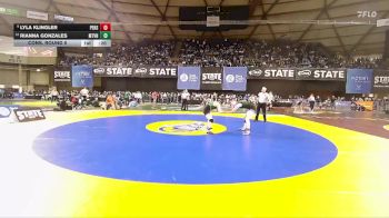 Girls 3A 140 lbs Cons. Round 5 - Rianna Gonzales, Mount Vernon (Girls) vs Lyla Klingler, Peninsula (Girls)