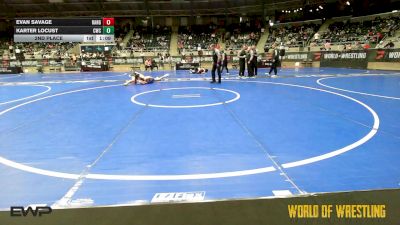 130 lbs 2nd Place - Evan Savage, Ranger 47 Wrestling Club vs Karter Locust, Cowboy Wrestling Club