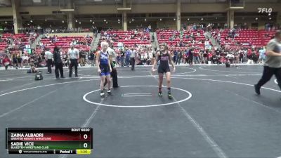 95 lbs Quarterfinal - Zaina Albadri, Greater Heights Wrestling vs Sadie Vice, Bluestem Wrestling Club