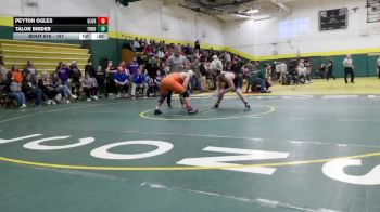 157 lbs Cons. Round 3 - Peyton Ogles, Olentangy Orange vs Talon Binder, Fremont Ross