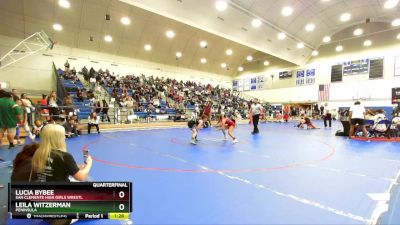 110 lbs Quarterfinal - Lucia Bybee, San Clemente High Girls Wrestl vs Leila Witzerman, Peninsula