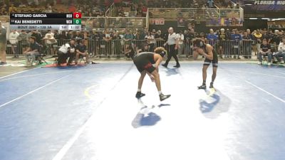 138 3A Quarterfinal - Kai Benedetti, Wellington Community Hs vs Stefano Garcia, Miami Southridge Hs