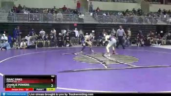 160 lbs Round 1 (8 Team) - Charlie Powers, Blair vs Isaac Sinks, Manhattan