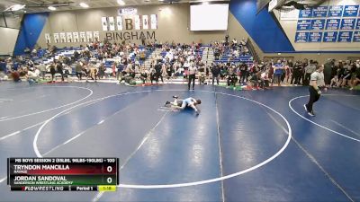 100 lbs Quarterfinal - Jordan Sandoval, Sanderson Wrestling Academy vs Tryndon Mancilla, Ravage