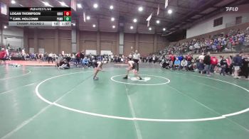 126 lbs Champ. Round 2 - Cael Holcomb, Pawhuska vs Logan Thompson, Har-Ber