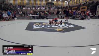 190 lbs Cons. Semi - Nick Embry, Iowa vs Drew Lansing, Immortal Athletics WC