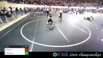 67 lbs Round Of 16 - Kase King, Verdigris Youth Wrestling vs Breenan Gurrea, OKC Saints Wrestling