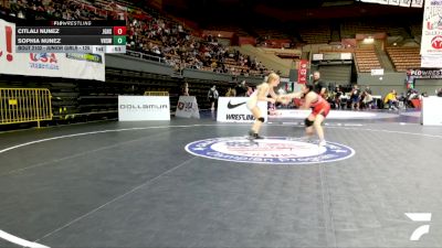 Junior Girls - 125 lbs Cons. Round 3 - Sophia Nunez, Ventura High School Wrestling vs Citlali Nunez, John Glenn High School Wrestling