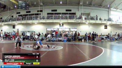 138 lbs Cons. Round 4 - Riley Cox, Perry Meridian Wrestling Club vs Carter Heriges, Red Cobra Wrestling Academy