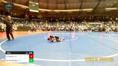 49 lbs Consi Of 16 #2 - Aksel Davis, Wagoner Takedown Club vs Maverick Fernandez, Dodge City Wrestling Academy