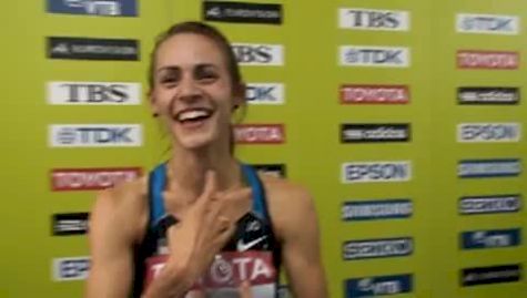 Jenny Barringer after 5th in the steeple at the 2009 IAAF World Championships