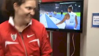 Stephanie Brown after the first round of the Discus 2009 IAAF Track World Championships.MPG