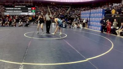 3A 132 lbs Quarterfinal - Stetson Collins, West Rowan High School vs Gunner Marshall, East Henderson High School