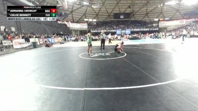 Girls 2A 155 lbs Champ. Round 2 - Chloe Bennett, East Valley (Spokane) (Girls) vs Adrianna Crowley, North Mason (Girls)