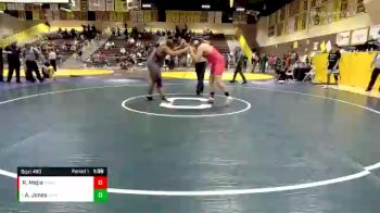 285 lbs Quarterfinal - Aaron Jones, West Valley (Hemet) vs Raul Mejia, Santa Ana