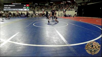 40 lbs Quarterfinal - Jaxon Gregory, Tulsa Blue T Panthers vs Tate Cox, Brawlers