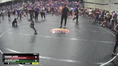 58 lbs Semifinal - Journee Batts, Columbia Knights vs Tanner James, Palmetto State Wrestling Academy