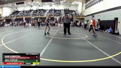 106 lbs Champ. Round 1 - Zane Emberton, Trojan Country Youth Wrestling Club vs Gino Duncan, Fighting Irish Wrestling Club