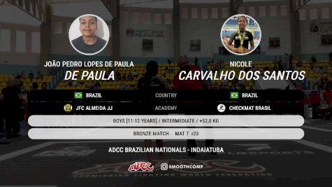 Nicole Carvalho Dos Santos vs Oão Pedro Lopes De Paula De Paul 2025 ADCC Brazilian Nationals
