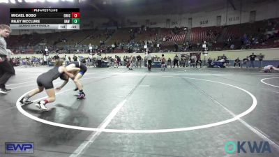 67 lbs Quarterfinal - Micael Boso, Choctaw Ironman Youth Wrestling vs Riley Mcclure, Raw Wrestling Club