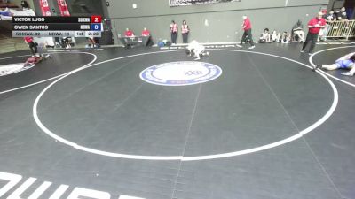 100 lbs Victor Lugo, SDIKWA - San Diego-Imperial Kids Wrestling Association vs Owen Santos, MDWA - Mount Diablo Wrestling Association