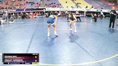116 lbs Placement Matches (16 Team) - Juliana Diaz, Missouri Baptist University vs Presley Anderson, University Of The Cumberlands