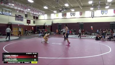 JV-33 lbs Semifinal - Caden Tonelli, Clear Creek-Amana vs Logan Clark, Cedar Rapids Kennedy