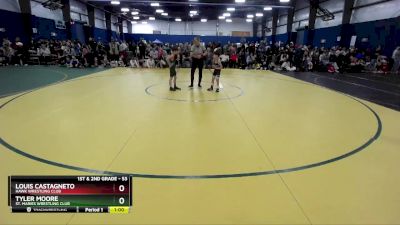53 lbs Champ. Round 1 - Tyler Moore, St. Maries Wrestling Club vs Louis Castagneto, Hawk Wrestling Club