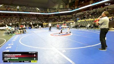 144 Class 1 lbs Cons. Round 1 - Lincoln Schaefer, St. Francis Borgia vs Ryder Herzing, Fatima