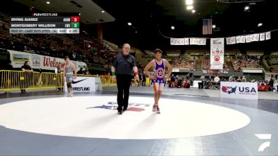Cadet Boys Upper - 144 lbs Cons. Round 5 - Irving Juarez, Alisal High School Wrestling vs Montgomery Willison, Legacy Wrestling Center