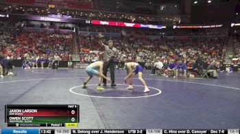 1A-120 lbs Champ. Round 2 - Jaxon Larson, Don Bosco vs Owen Scott, Westwood, Sloan