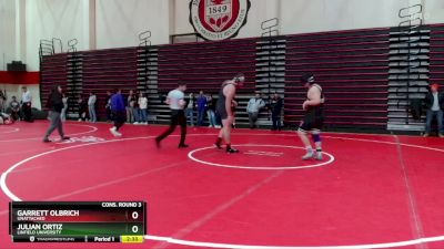 285 lbs Cons. Round 3 - Garrett Olbrich, Unattached vs Julian Ortiz, Linfield University