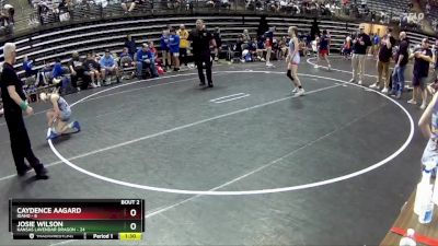 95 lbs Quarterfinals (8 Team) - Caydence Aagard, Idaho vs Josie Wilson, Kansas Lavendar Dragon