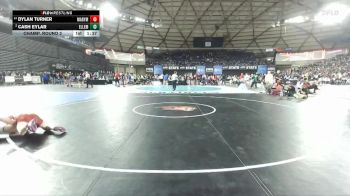 Boys 2A 132 lbs Champ. Round 2 - Dylan Turner, Marysville Pilchuck vs Cash Eylar, Ellensburg