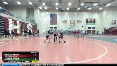 115 lbs Cons. Round 4 - Nicholis Miller, West Middle School vs Connor Queen, Fremont Middle School