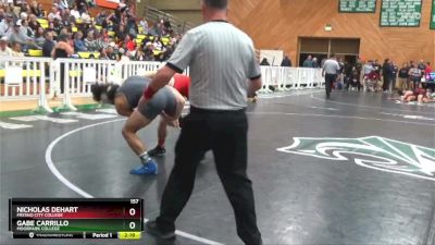 157 lbs Quarterfinal - Nicholas Dehart, Fresno City College vs Gabe Carrillo, Moorpark College