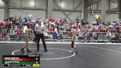 90 lbs Semifinal - Maxuim Tuttle, SAW TC vs Ridge Newton, Fort Scott Wrestling Club