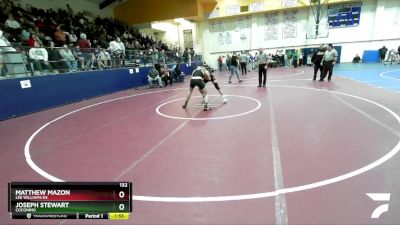 132 lbs Round 4 - Matthew Mazon, Lee Williams HS vs Joseph Stewart, Coconino