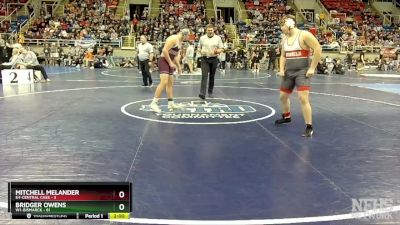 215 lbs Quarterfinal - Bridger Owens, W1-Bismarck vs Mitchell Melander, E4-Central Cass