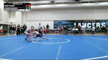 132 lbs Champ. Round 2 - Jaden Suarez, Corner Canyon vs Gunner Knudsen, West Field