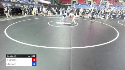 120 lbs Cons 64 #2 - Aiden Larsen, IL vs Issac Torres, CA