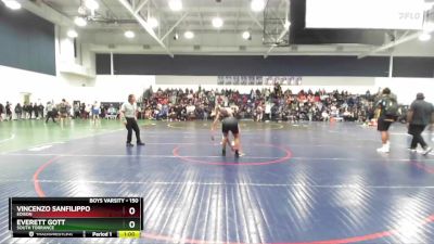 150 lbs Cons. Round 3 - Everett Gott, South Torrance vs Vincenzo Sanfilippo, Edison