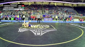 Girls-135 lbs Champ. Round 1 - Ginger Majurin, Kingsford Hs Girls vs Samantha Bonovetz, Otsego Hs Girls